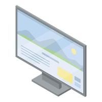 Computer monitor icon, isometric style vector