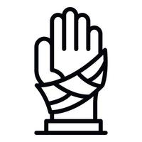 Hand plaster icon, outline style vector