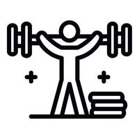 Man lift up dumbbell icon, outline style vector