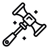 Medical hammer icon, outline style vector