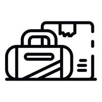 Homeless man bags icon, outline style vector