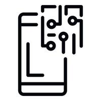 Fix broken smartphone icon, outline style vector