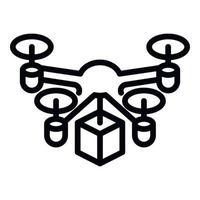 City drone delivery icon, outline style vector