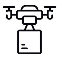 Remote control drone delivery icon, outline style vector