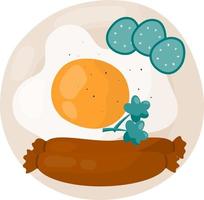 plate with omelet vector