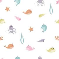 sea animals pattern vector