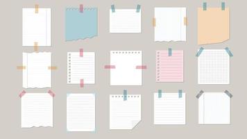 set of pieces of paper vector