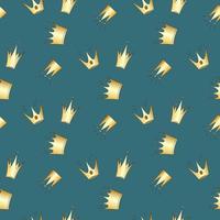 pattern with golden crowns vector