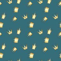 pattern with golden crowns vector