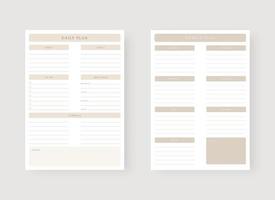 Daily and weekly planner template. Set of planner and to do list. Modern planner template set. Vector illustration.