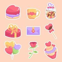 Valentine's Day Sticker Collection Set vector