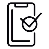 Warranty smartphone icon, outline style vector