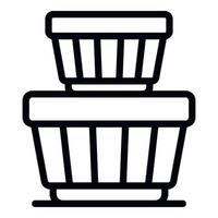 Plastic container icon, outline style vector