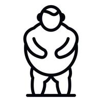 Man obesity icon, outline style vector