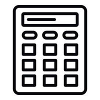 Calculator icon, outline style vector