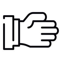Fat hand icon, outline style vector
