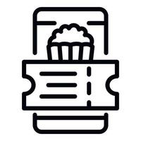 Buying a cinema ticket icon, outline style vector