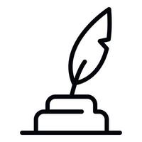 Judge pen icon, outline style vector