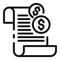 Bill of exchange icon, outline style vector