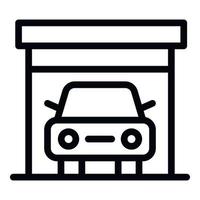 Car in the garage icon, outline style vector