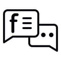 Facebook chat icon, outline style vector