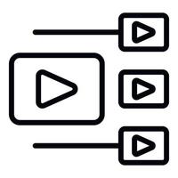 Media site interface icon, outline style vector