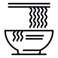 Ramen noodle icon, outline style vector