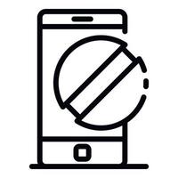Smartphone and pill icon, outline style vector