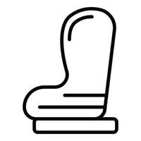 icono de vista lateral del asiento de coche para niños, estilo de contorno vector