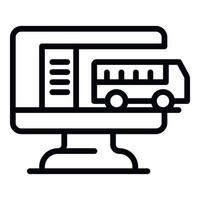 Order a bus online icon, outline style vector