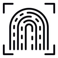 Fingerprint examination icon, outline style vector