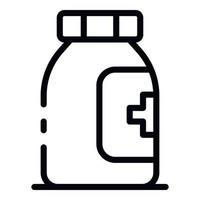 Bottle of aspirin icon, outline style vector