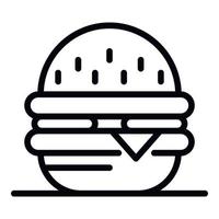 icono de hamburguesa americana, estilo de esquema vector