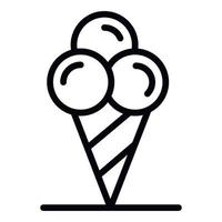 icono de cono de helado, estilo de contorno vector