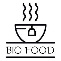 Bio food logo, outline style vector