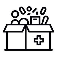 Box for medications icon, outline style vector