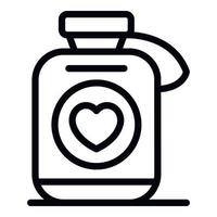 Heart medication icon, outline style vector