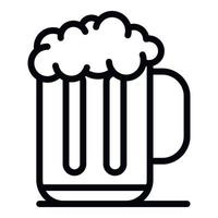 Mug of beer with foam icon, outline style vector