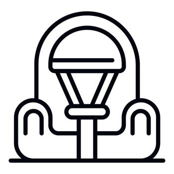 mini icono de asiento de coche de bebé, estilo de esquema vector