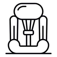 icono de asiento de coche de bebé clásico, estilo de esquema vector