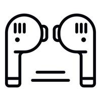 Wireless earphones icon, outline style vector