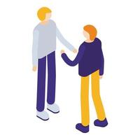 Friends conversation icon, isometric style vector