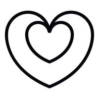 Bonus heart icon, outline style vector