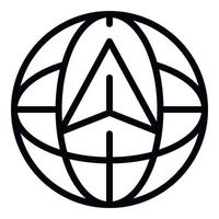 Global gps location icon, outline style vector