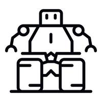 Technology robot icon, outline style vector