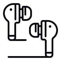 Bluetooth earphones icon, outline style vector