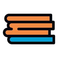 icono de pila de libros, estilo de esquema vector