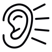 Ear listening icon, outline style vector