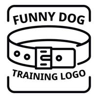 Fany dog training logo, outline style vector
