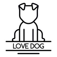 Love dog logo, outline style vector